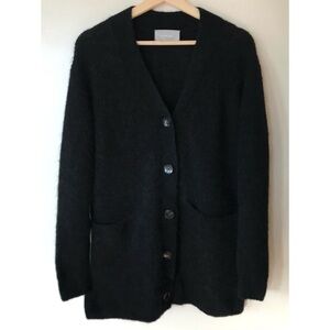 Everlane • S • The Oversized Alpaca Pocket Cardigan Heathered Black